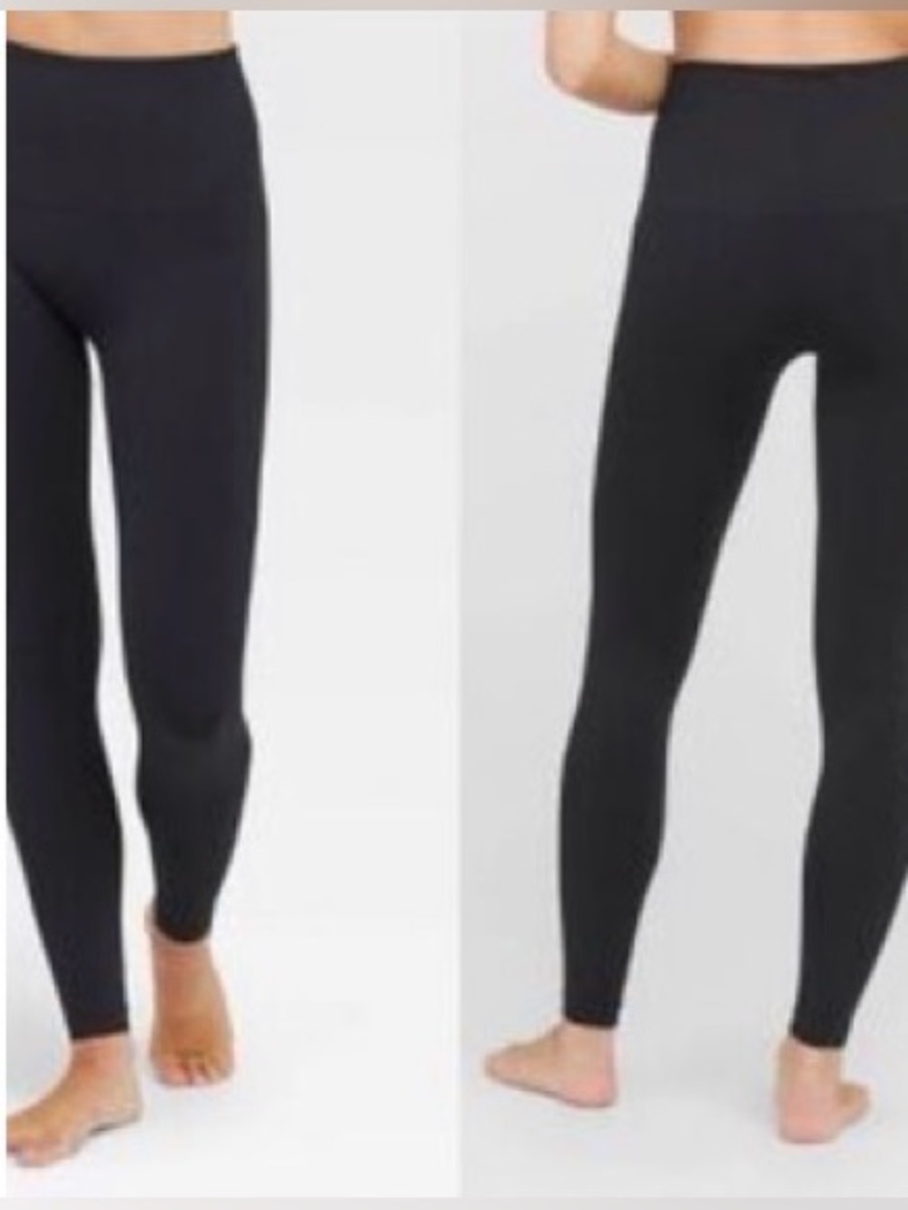 Assets by Spanx Black Leggings High Rise Shapewear Tummy Control Sz Lg